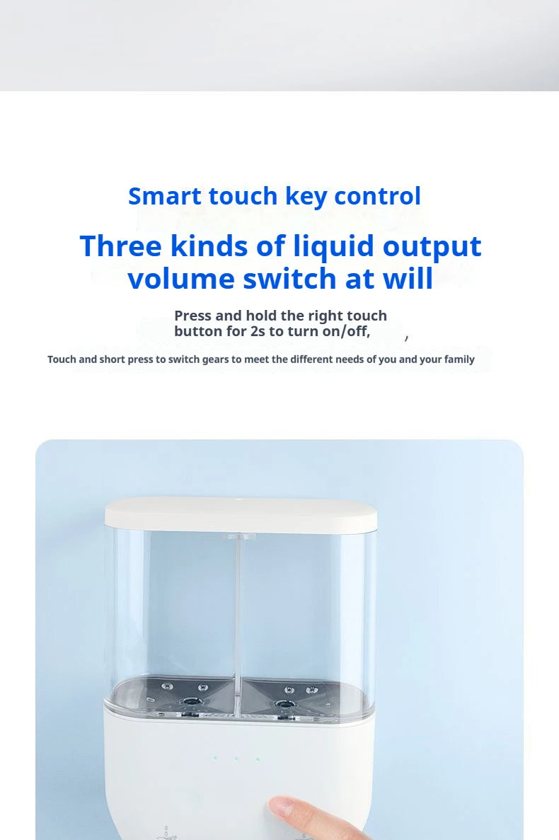 Dispensador automático de jabón de doble cabezal, dispensador de jabón líquido montado en la pared para champú/Gel de ducha/jabón para platos, baño inteligente