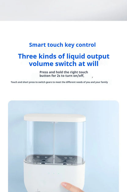 Dispensador automático de jabón de doble cabezal, dispensador de jabón líquido montado en la pared para champú/Gel de ducha/jabón para platos, baño inteligente