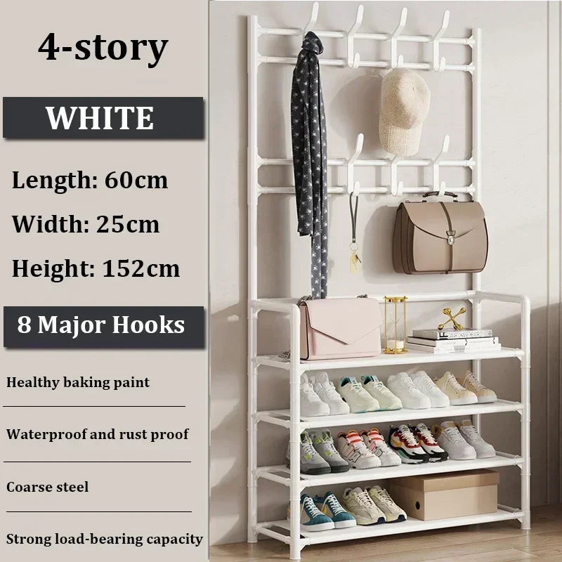 Colgador de ropa, Zapatero multicapa, puerta DIY, estante para sombreros y zapatos, organizador Simple de pie para sala de estar, estantes de almacenamiento