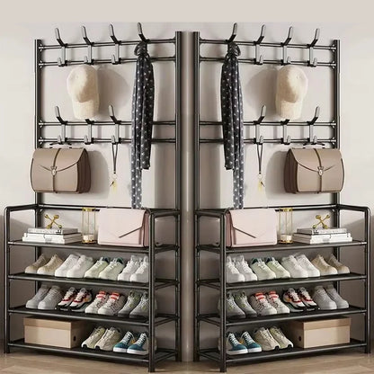 Colgador de ropa, Zapatero multicapa, puerta DIY, estante para sombreros y zapatos, organizador Simple de pie para sala de estar, estantes de almacenamiento
