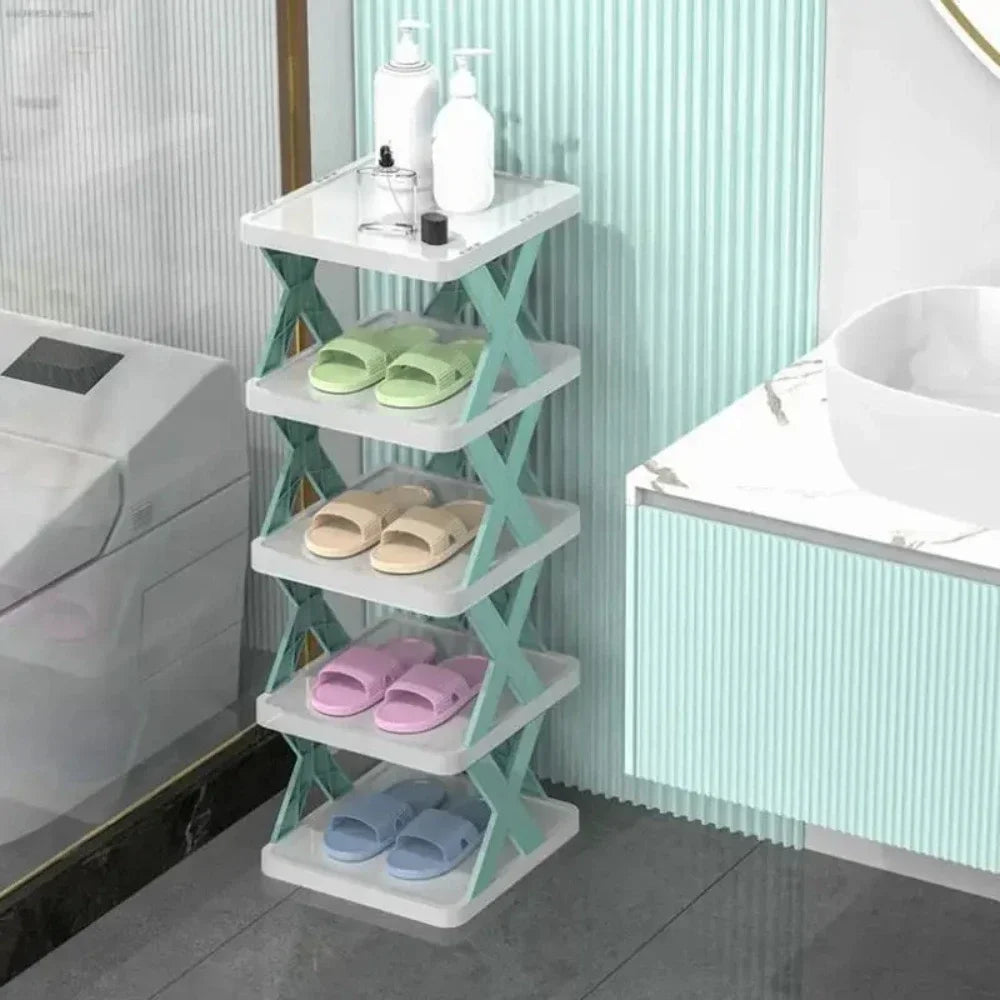 Estantes para zapatos, organizador de almacenamiento, estantes para zapatos desmontables, ahorra familia, estante para el hogar, estante para zapatos Simple multicapa, gabinete de Color