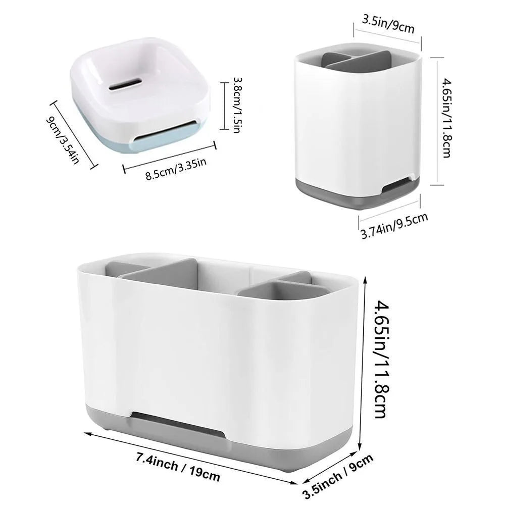 Organizador de estante de gran capacidad, soporte para cepillo de dientes eléctrico, organizador para encimera de baño, almacenamiento multifunción, carrito de ducha, 1 ud.