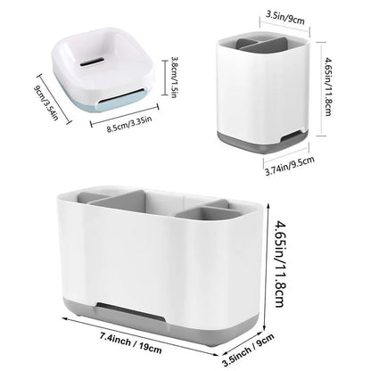 Organizador de estante de gran capacidad, soporte para cepillo de dientes eléctrico, organizador para encimera de baño, almacenamiento multifunción, carrito de ducha, 1 ud.