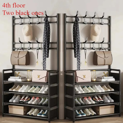 Colgador de ropa, Zapatero multicapa, puerta DIY, estante para sombreros y zapatos, organizador Simple de pie para sala de estar, estantes de almacenamiento
