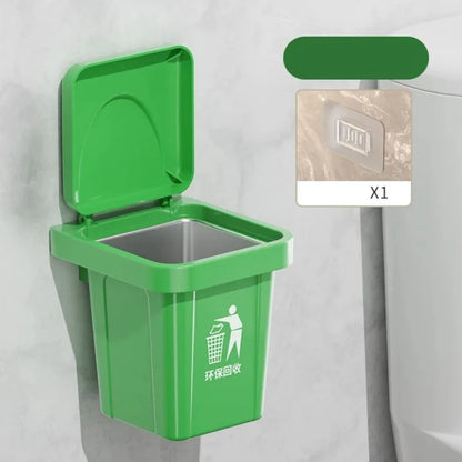 Cenicero colgante de pared de acero inoxidable con tapa, cubo de basura en forma de baño, sala de estar, decoración de baño sin perforaciones a prueba de cenizas