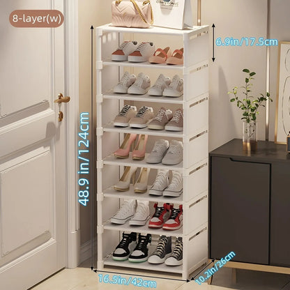 Organizador de zapatos de 6/8 capas, marco de Metal que ahorra espacio y Zapatero de tela multicapa, estante T1 para entrada, pasillo, sala de estar, 1 unidad