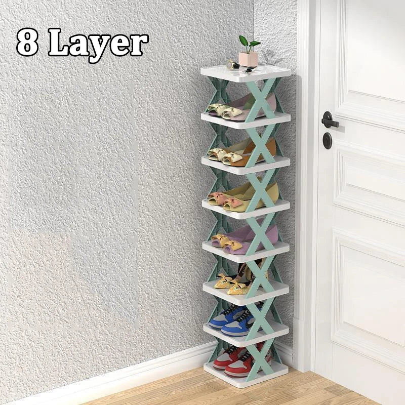 Estantes para zapatos, organizador de almacenamiento, estantes para zapatos desmontables, ahorra familia, estante para el hogar, estante para zapatos Simple multicapa, gabinete de Color