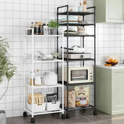 Estante de almacenamiento de piso multicapa para cocina, estante de almacenamiento extraíble para el hogar, estante de pared integrado