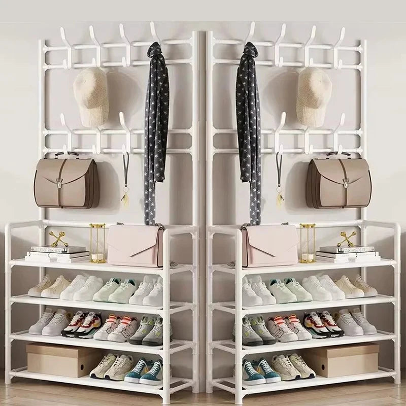 Colgador de ropa, Zapatero multicapa, puerta DIY, estante para sombreros y zapatos, organizador Simple de pie para sala de estar, estantes de almacenamiento