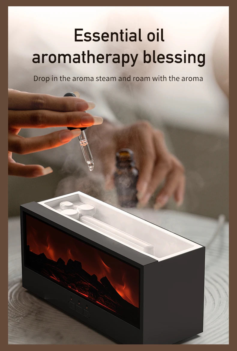 VISSKO-humidificador de aire creativo para chimenea, difusor de aceites esenciales con apagado automático sin agua y luz LED, Control remoto para regalo