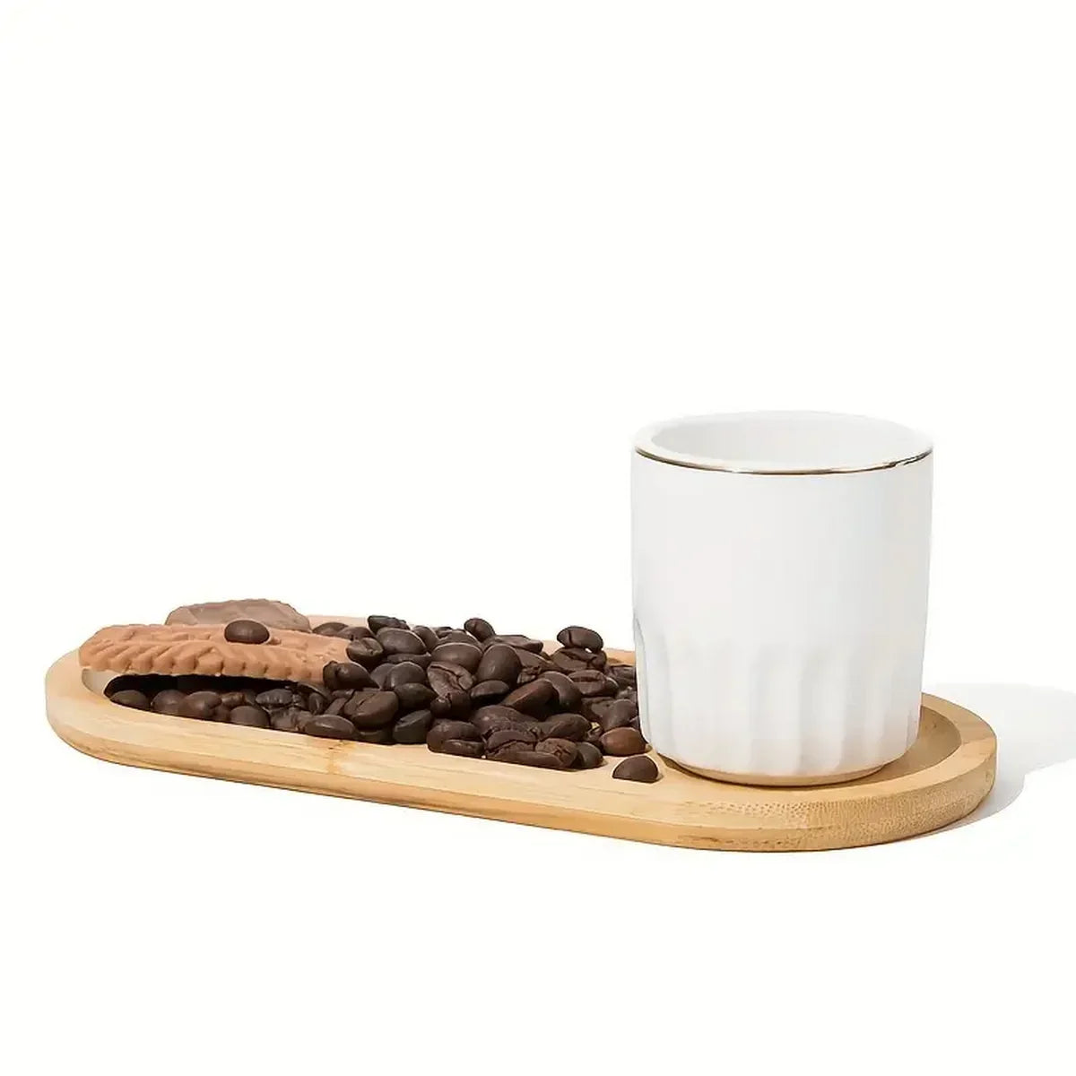Bandeja de almacenamiento de madera multiusos para baño, taza de café, organizador de tazas de té, 1 ud./2 uds.