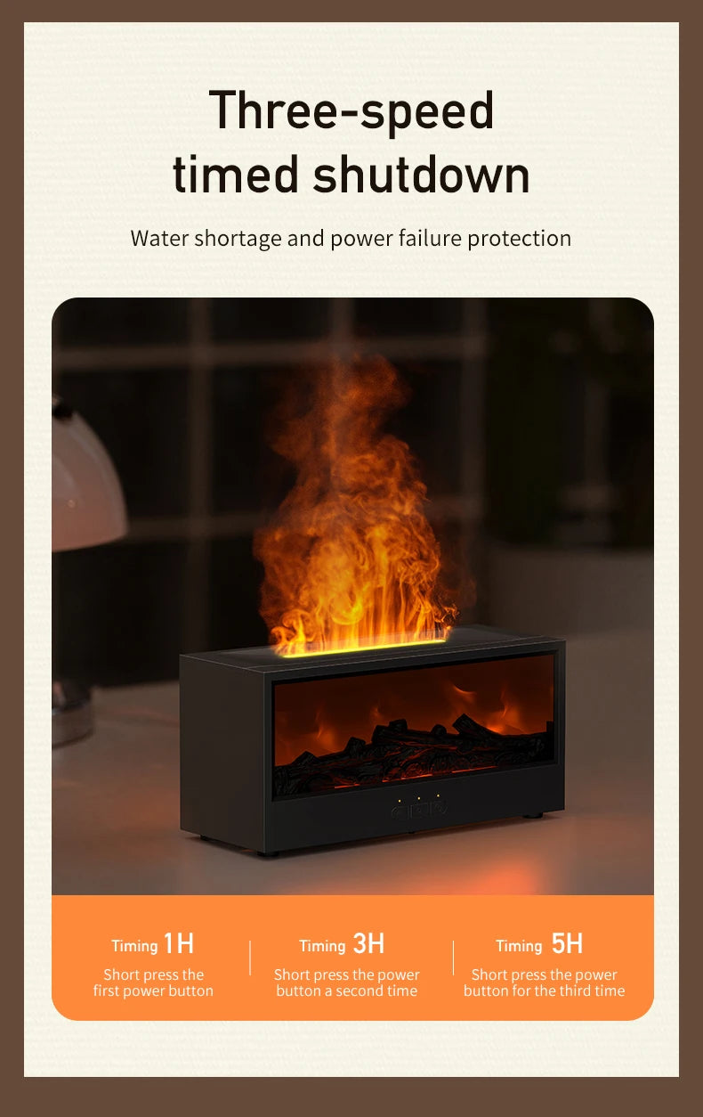 VISSKO-humidificador de aire creativo para chimenea, difusor de aceites esenciales con apagado automático sin agua y luz LED, Control remoto para regalo