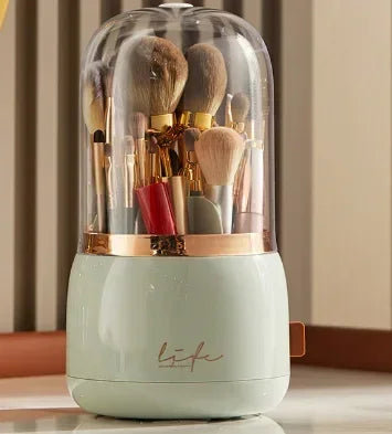 360 ° Organizador de maquillaje giratorio, soporte para brochas de maquillaje, caja de almacenamiento de cosméticos, organizador de almacenamiento de maquillaje, estuche para lápices, organizador de lápiz labial