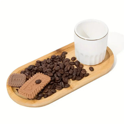 Bandeja de almacenamiento de madera multiusos para baño, taza de café, organizador de tazas de té, 1 ud./2 uds.