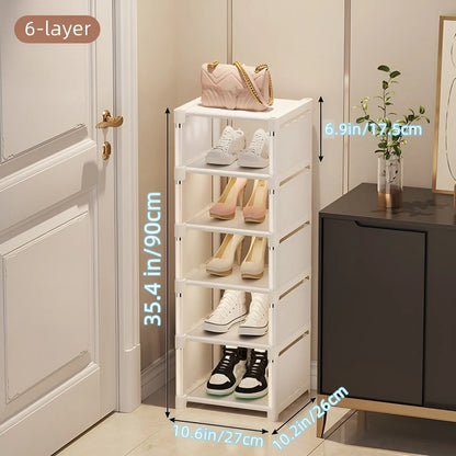 Organizador de zapatos de 6/8 capas, marco de Metal que ahorra espacio y Zapatero de tela multicapa, estante T1 para entrada, pasillo, sala de estar, 1 unidad