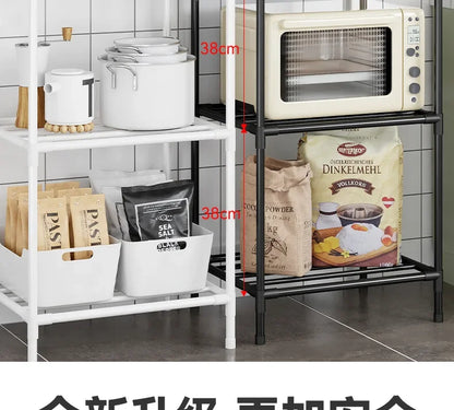 Estante de almacenamiento de piso multicapa para cocina, estante de almacenamiento extraíble para el hogar, estante de pared integrado