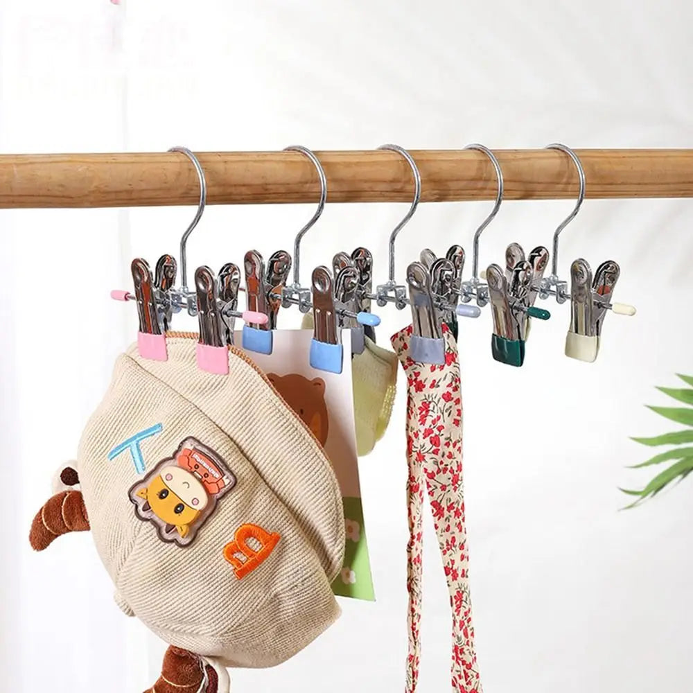 Clips antideslizantes para secado de ropa, soportes para botas 360 °   Clips giratorios para almacenamiento de sombreros, pinzas ajustables para ropa, Clip para pantalones de acero inoxidable