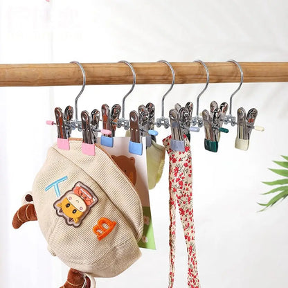 Clips antideslizantes para secado de ropa, soportes para botas 360 °   Clips giratorios para almacenamiento de sombreros, pinzas ajustables para ropa, Clip para pantalones de acero inoxidable