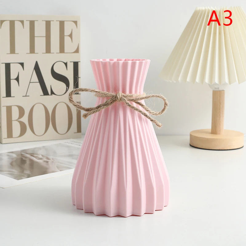 Jarrón de Plástico con Diseño de Ondas de Agua, Estilo Nórdico Moderno, para Decoración del Hogar, Sala de Estar, Escritorio, 1 Pieza