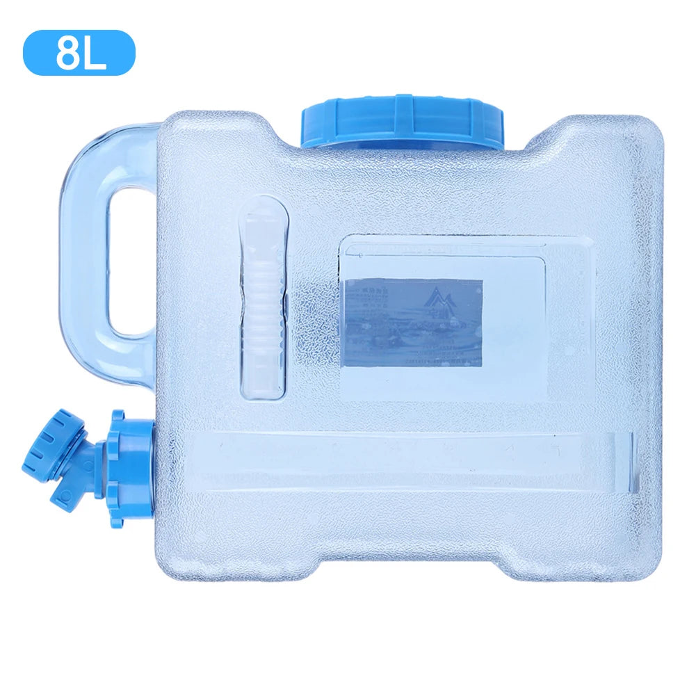 Contenedor de agua portátil con grifo, gran capacidad para acampar, almacenamiento de agua para cocinar, 6/8/13/18L