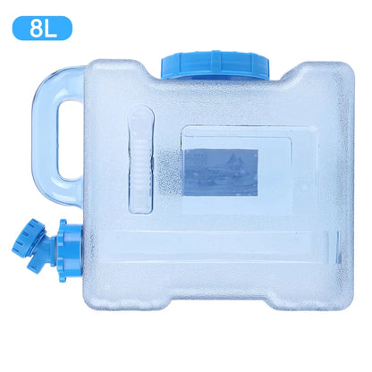 Contenedor de agua portátil con grifo, gran capacidad para acampar, almacenamiento de agua para cocinar, 6/8/13/18L