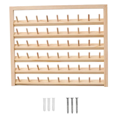 Estante de husillo para el hogar, carrete de madera para colgar en la pared, estante de hilo de coser, estante de almacenamiento, accesorios para el cabello, organizador de exhibición de peluca