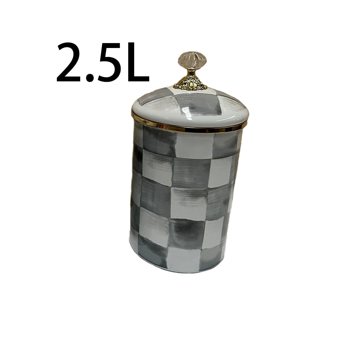 Tarro de almacenamiento clásico Retro europeo, adorno de tablero de ajedrez, contenedores de cocina esmaltados de porcelana, tarros de almacenamiento de azúcar para té y café
