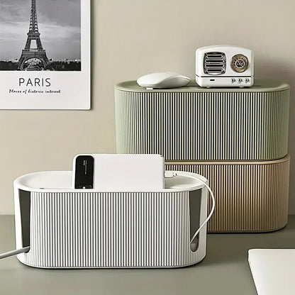 Caja organizadora de cables, accesorio para tiras de alimentación y cables de alimentación para el hogar y la oficina