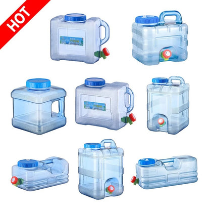 Contenedor de agua portátil con grifo, gran capacidad para acampar, almacenamiento de agua para cocinar, 6/8/13/18L