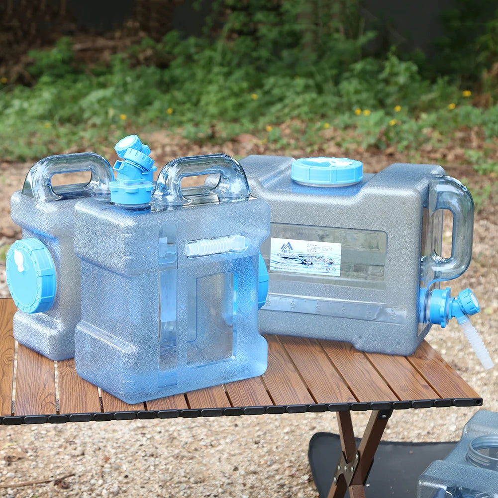 Contenedor de agua portátil con grifo, gran capacidad para acampar, almacenamiento de agua para cocinar, 6/8/13/18L