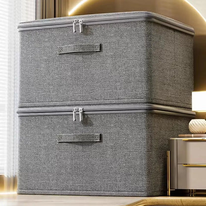 Caja de almacenamiento plegable con cubierta, caja de almacenamiento de ropa con cremallera, caja de almacenamiento de edredón de gran capacidad, armario, caja organizadora de ropa interior