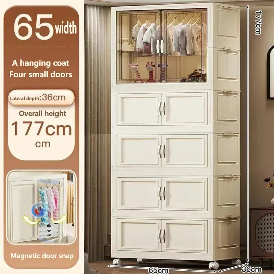 Gabinete de almacenamiento, caja de almacenamiento plegable para el hogar, sala de estar, gabinete de juguetes, estante de almacenamiento, gabinete de aperitivos, almacenamiento de cocina sin instalación