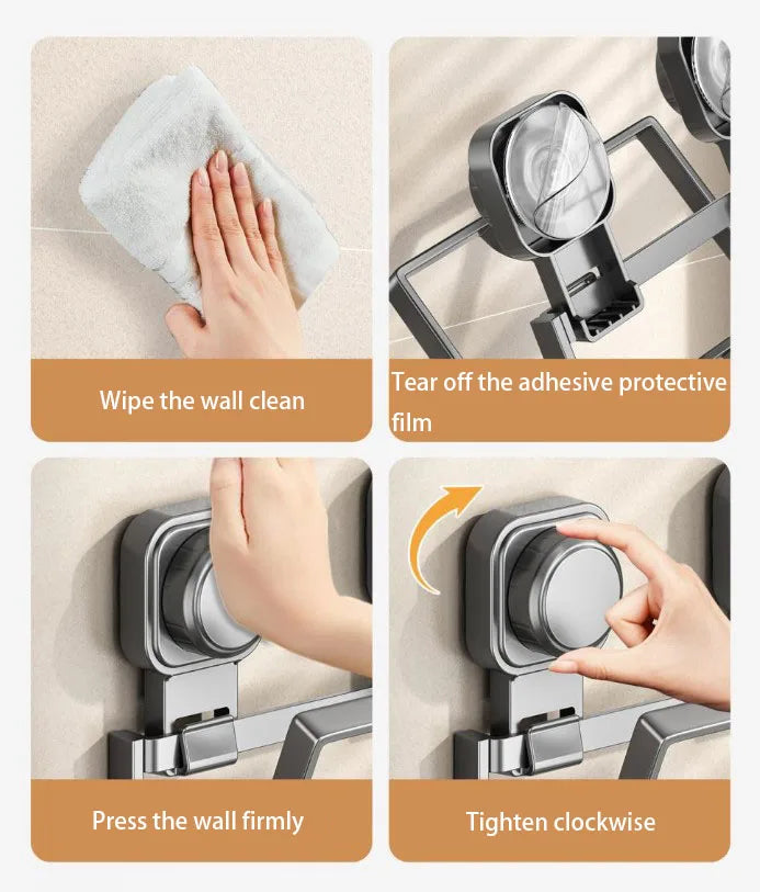 Estante para tapa de olla con ventosa, estante de almacenamiento de cocina sin perforaciones montado en la pared, estante para tabla de cortar de almacenamiento doméstico multifunción