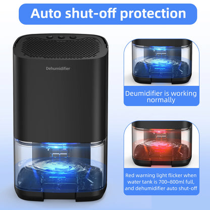 Deshumidificador portátil de 1000ml para el hogar, oficina y RV, elimina el molde y la humedad, fácil de usar y con eficiencia energética, 1 ud.
