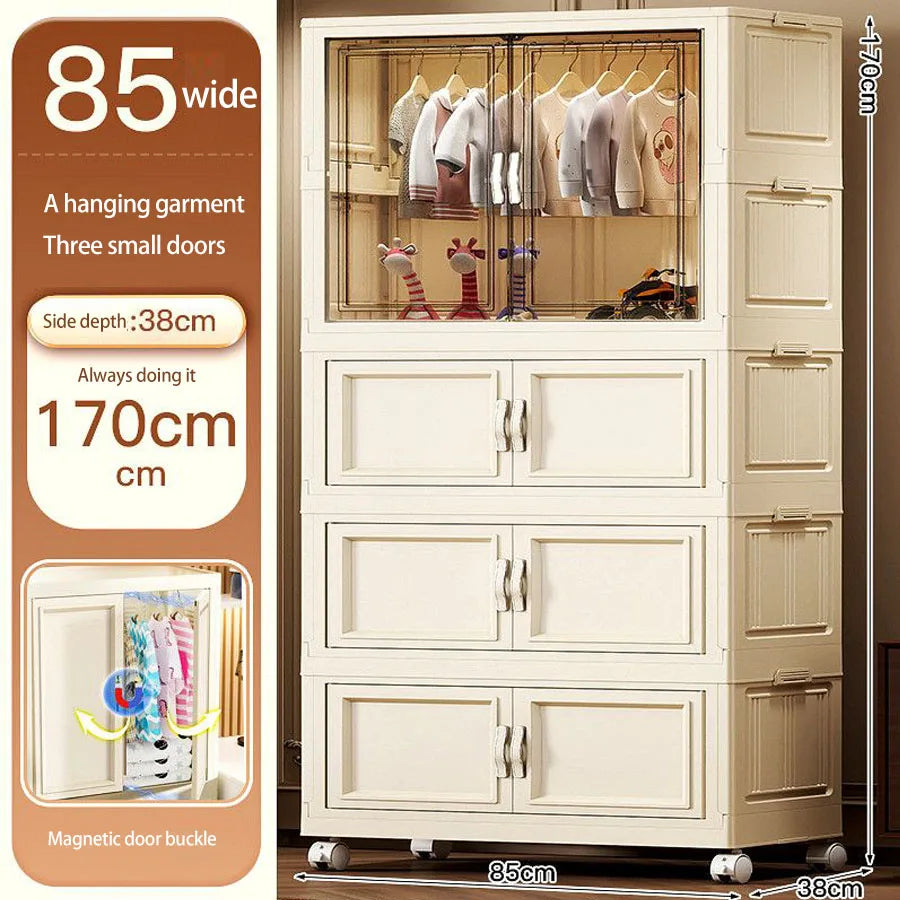Gabinete de almacenamiento, caja de almacenamiento plegable para el hogar, sala de estar, gabinete de juguetes, estante de almacenamiento, gabinete de aperitivos, almacenamiento de cocina sin instalación
