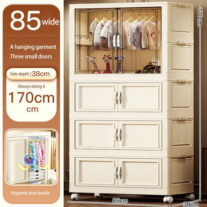Gabinete de almacenamiento, caja de almacenamiento plegable para el hogar, sala de estar, gabinete de juguetes, estante de almacenamiento, gabinete de aperitivos, almacenamiento de cocina sin instalación