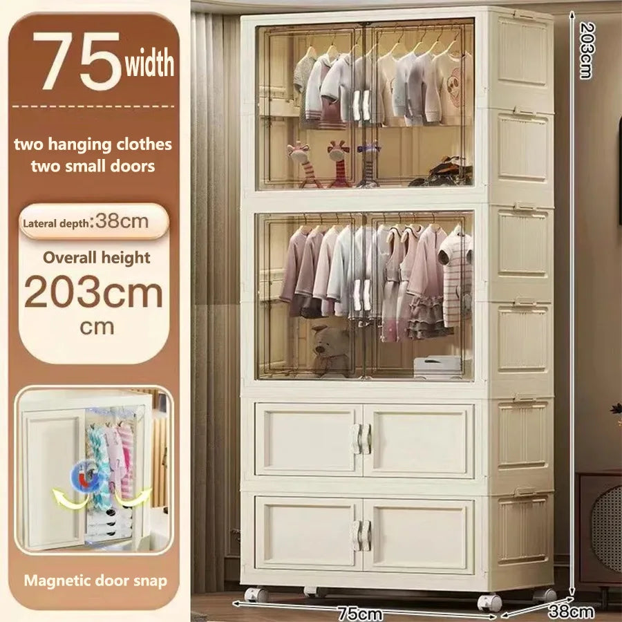 Gabinete de almacenamiento, caja de almacenamiento plegable para el hogar, sala de estar, gabinete de juguetes, estante de almacenamiento, gabinete de aperitivos, almacenamiento de cocina sin instalación