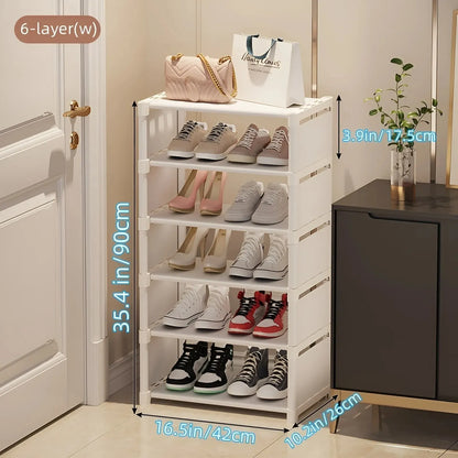 Organizador de zapatos de 6/8 capas, marco de Metal que ahorra espacio y Zapatero de tela multicapa, estante T1 para entrada, pasillo, sala de estar, 1 unidad