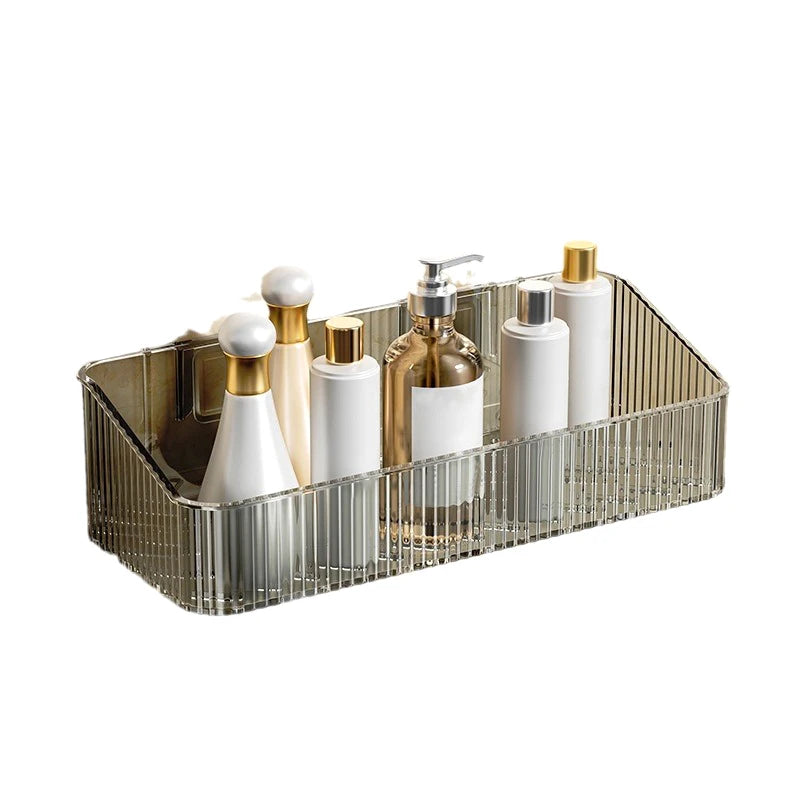 Estantes para champú y ducha montados en la pared, organizador sin perforación, Material PET transparente extraíble, estante de almacenamiento para el baño