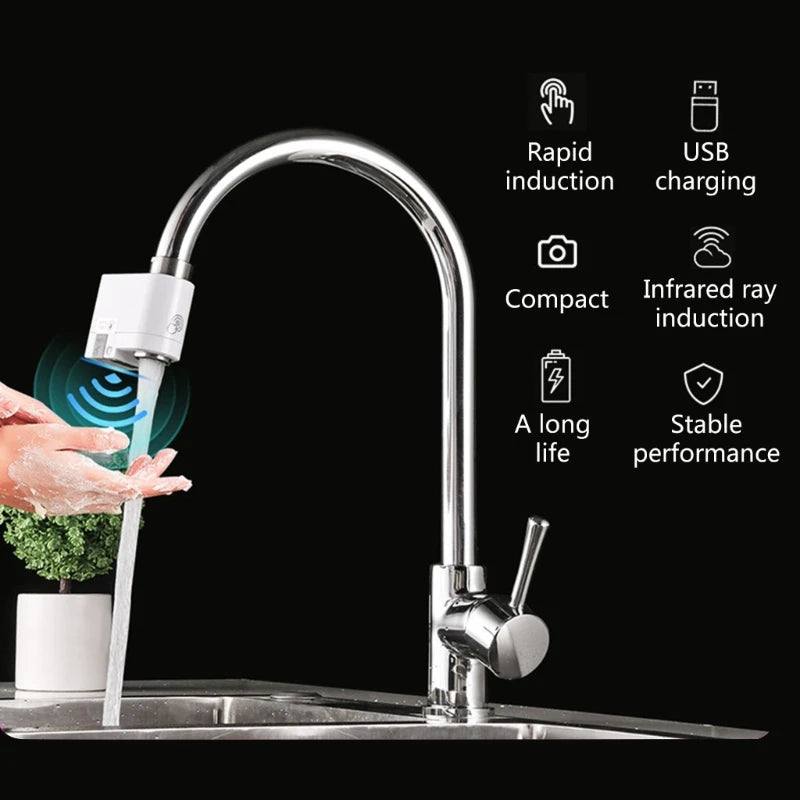 Ahorro agua por inducción automática para cocina, grifo con boquilla para baño, inteligente, dispositivo infrarrojo,
