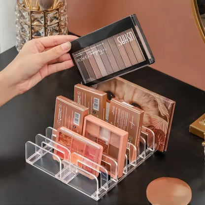 Organizador de paleta de sombra de ojos para mujer, bandeja de almacenamiento de polvo de ojos, estante de cosméticos, soporte de compartimiento de herramientas de maquillaje, organizador de maquillaje, nuevo