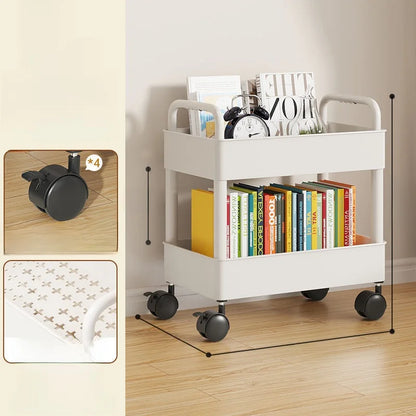 Estantería Móvil para Libros Debajo del Escritorio, Simple, para Uso Doméstico, Carrito Pequeño para Libros, Librería con Rue...
