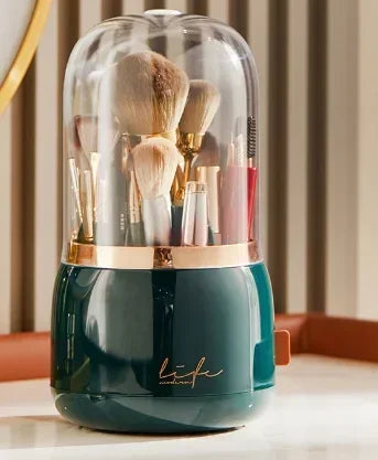 360 ° Organizador de maquillaje giratorio, soporte para brochas de maquillaje, caja de almacenamiento de cosméticos, organizador de almacenamiento de maquillaje, estuche para lápices, organizador de lápiz labial