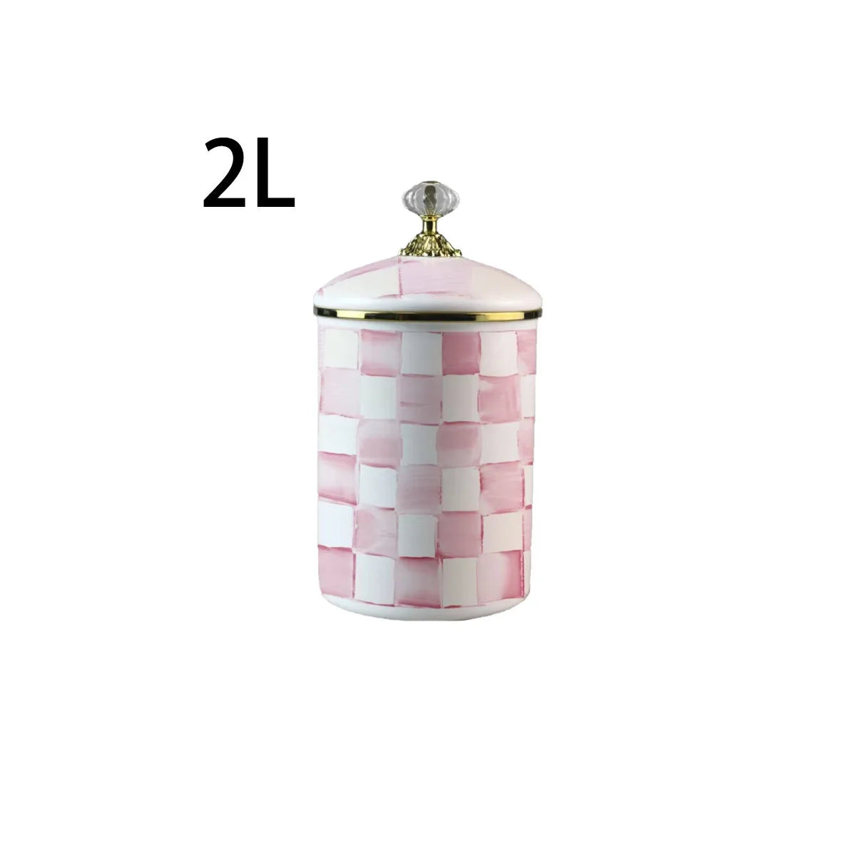 Tarro de almacenamiento clásico Retro europeo, adorno de tablero de ajedrez, contenedores de cocina esmaltados de porcelana, tarros de almacenamiento de azúcar para té y café
