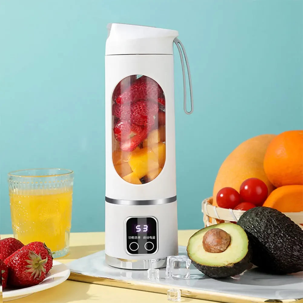 Exprimidor eléctrico portátil para el hogar, minibotella exprimidora con carga inalámbrica USB, taza de 450ml, batidora de Mano Eléctrica