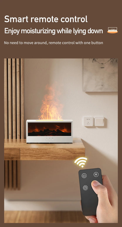 VISSKO-humidificador de aire creativo para chimenea, difusor de aceites esenciales con apagado automático sin agua y luz LED, Control remoto para regalo