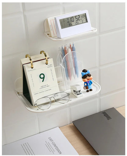 Estante de pared plegable sin perforaciones, estante flotante de plástico montado en la pared, para el hogar, baño, toalla, estante de almacenamiento de ropa