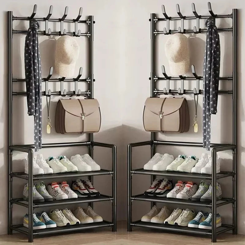 Colgador de ropa, Zapatero multicapa, puerta DIY, estante para sombreros y zapatos, organizador Simple de pie para sala de estar, estantes de almacenamiento