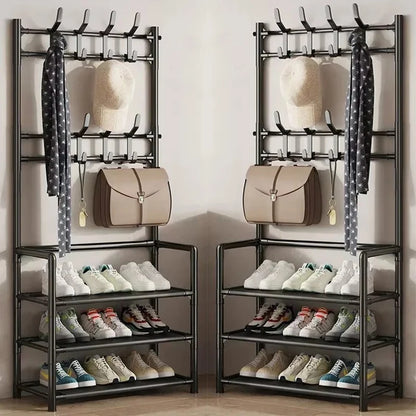 Colgador de ropa, Zapatero multicapa, puerta DIY, estante para sombreros y zapatos, organizador Simple de pie para sala de estar, estantes de almacenamiento