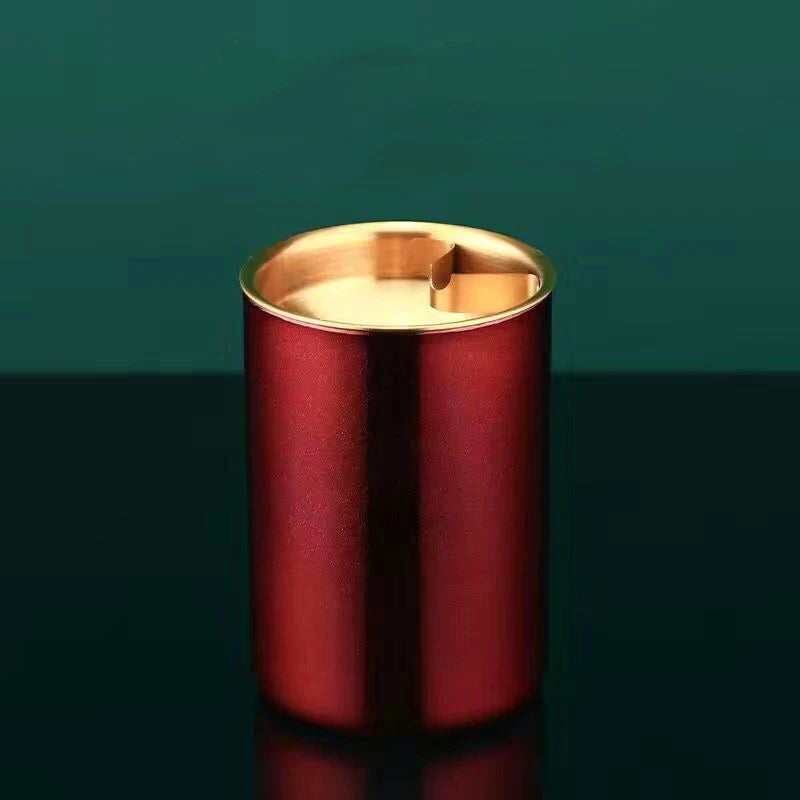 Embudo creativo de Cenicero de acero inoxidable con cubierta antimoscas y anticaída para uso doméstico y en coche